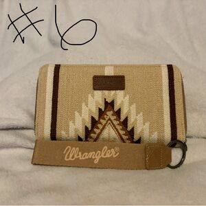 Wrangler Beige and Brown Aztec Zip Wristlet Wallet